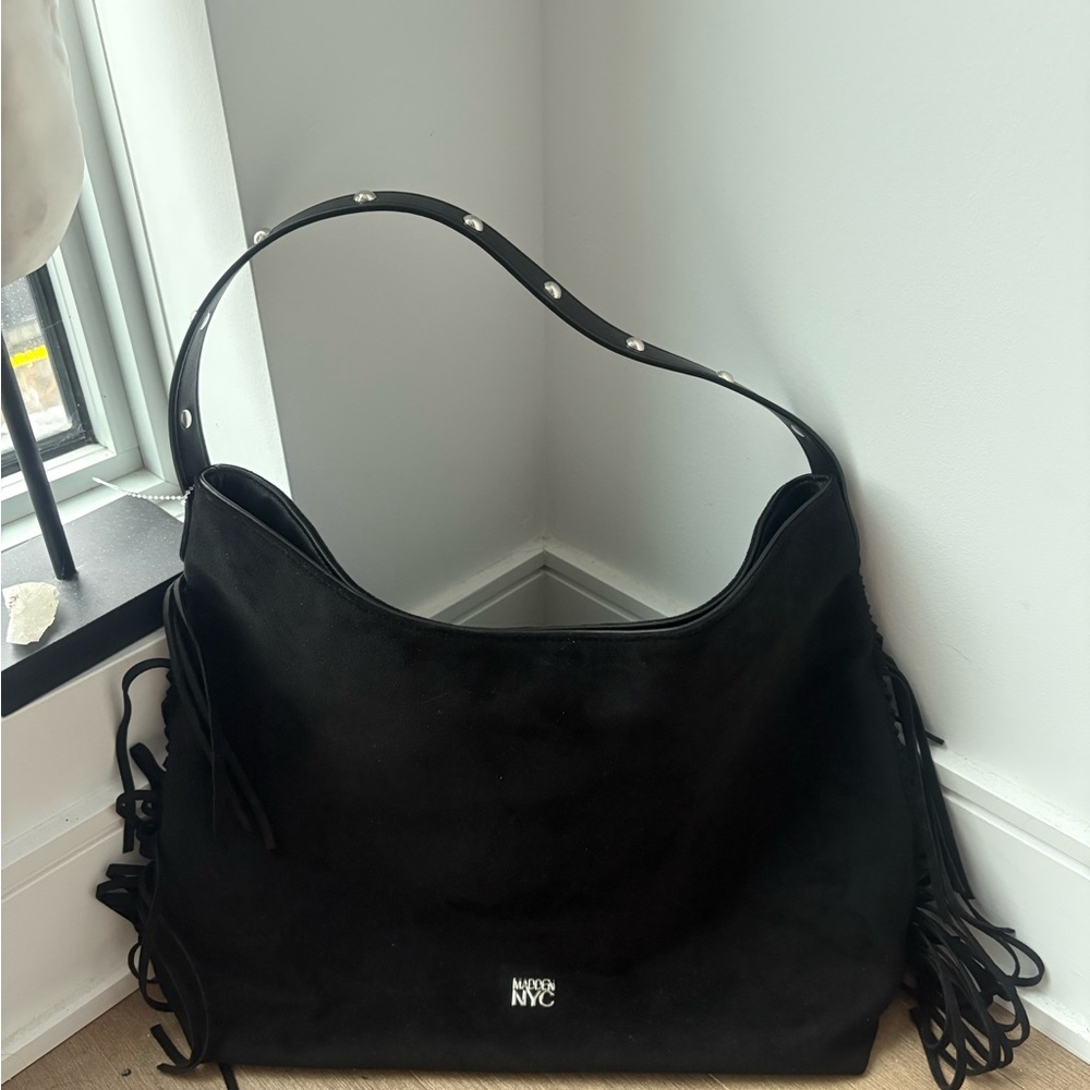 MZ Wallace Black Suede Shoulder Bag